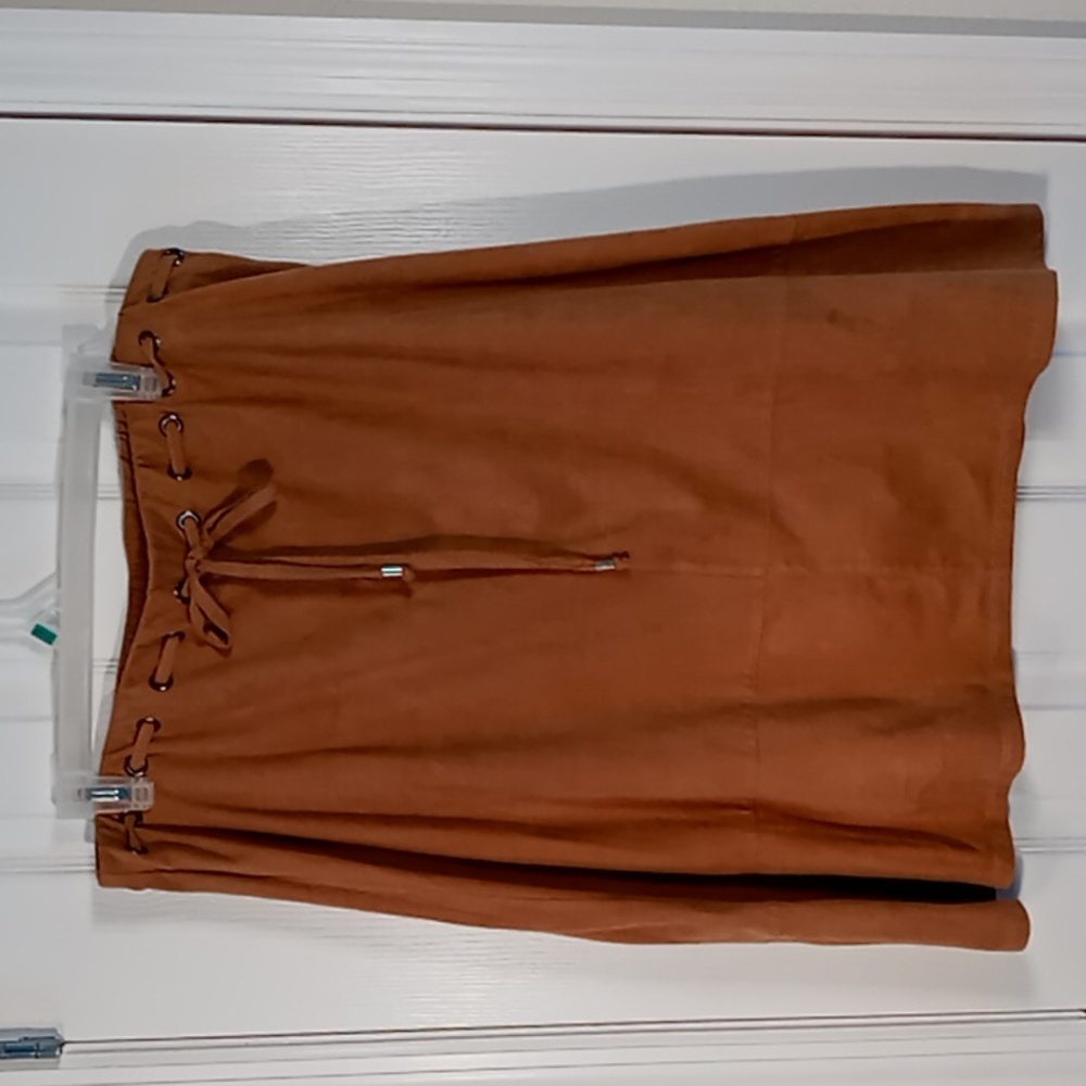 Studio JPR Women's Faux Suede A-line Skirt Size Large Tan